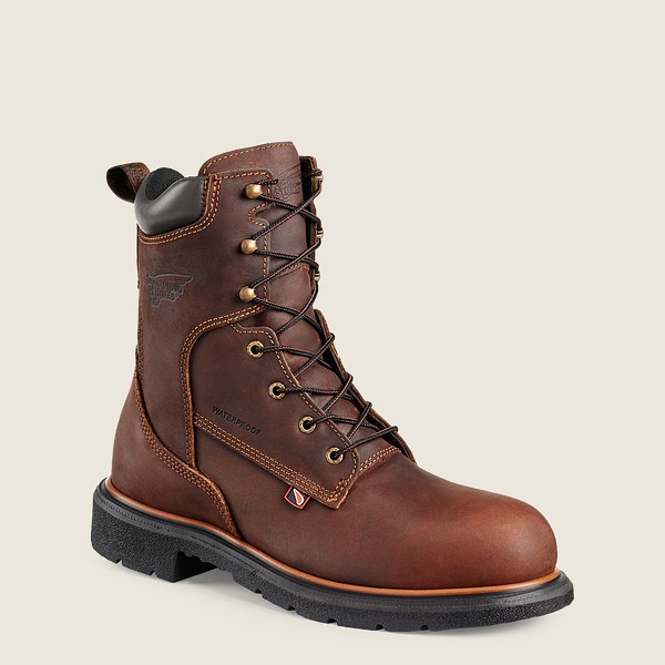 Red Wing Mens Safety Boots - Dynaforce® - 8-inch Waterproof Toe - Brown - YRU846395